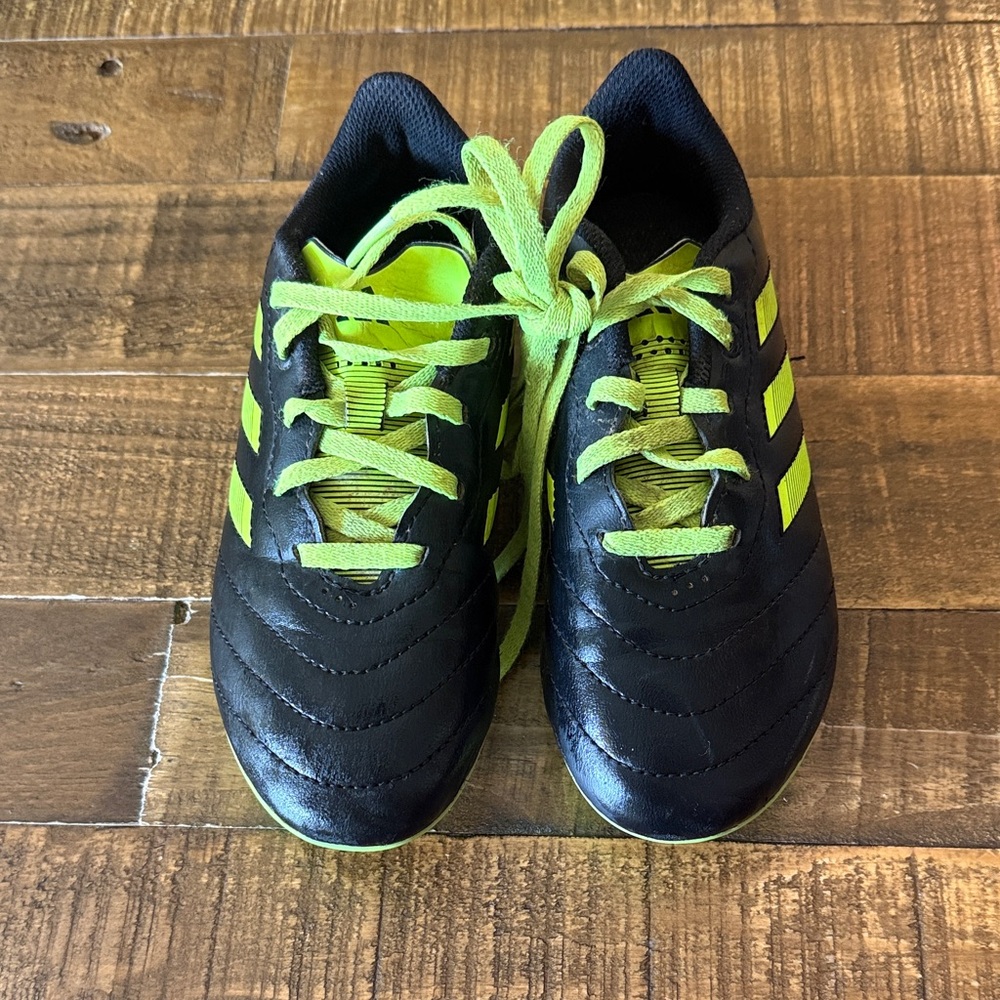 Adidas Kids Black and Neon Green Sneakers